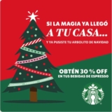 Cupones Starbucks Navidad 2020: 2×1 en ponche navideño y más