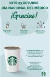 Starbucks café GRATIS hoy 23 de octubre por el Día Nacional del Médico 2020