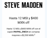 Rebajas Steve Madden: cupones de descuento con Paypal o Mercado Pago