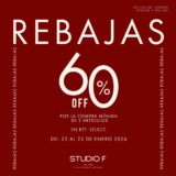 Agranda tu descuento Studio F: 60% de descuento en la compra de 2 prendas