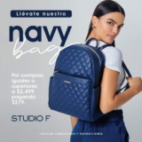 En Studio F llévate una Navy Bag por $279 en compras desde $2,499