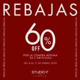 Rebajas Studio F: Hasta 60% de descuento en la compra de 2 artículos