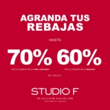 Rebajas Studio F: Hasta 70% de descuento dependiendo la cantidad de prendas que compres