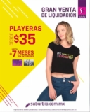Playeras desde $35 pesos en las rebajas Suburbia Gran Venta de Liquidación
