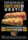2×1 en footlongs en Subway hoy 31 de agosto