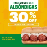 30% de descuento en el nuevo sub de albóndigas en Subway