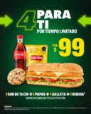 Promo Subway: 4 para ti por $99