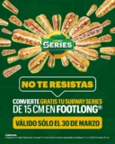 En Subway convierte tu sub de 15cms a footlong GRATIS hoy 30 de marzo