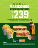 Doble Maxicombo Subway: 2 subs + 2 bebidas + 2 crosschips + 2 galletas por $239