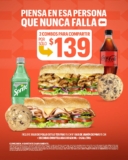 Promoción Subway: 2 combos para compartir con subs + bebidas + galletas a sólo $139