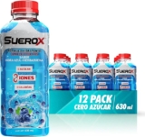 12 pack Bebida rehidratante sin azúcar con electrolitos Suerox Mora Azul Hierbabuena 630 ml a un super precio