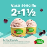2×1 ½ en vaso sencillo en Helados Sultana esta semana