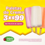 3 paletas de crema por sólo $99 esta semana en Helados Sultana