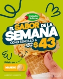 En Helados Sultana: Cono sencillo a $43 esta semana