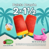 En Helados Sultana 2 x 1 y 1/2 en Paleta Dragón esta semana