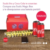 Promoción Sushi Itto y Coca-Cola: Compra una Sushi Magic Box y llévate una batería portátil de regalo