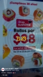 Promo de Aniversario Sushi Itto: Rollos participantes a solo $38 hoy