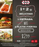 Promoción TGI Fridays: Cena para 2 con entrada, 2 platos fuertes y 2 sides por $299