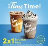 En Tim Hortons 2×1 en bebidas frías hoy de 4:00 a 6:00 PM