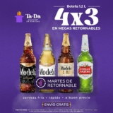 Martes de 4×3 en caguamones de cervezas grupo Modelo en Tada Delivery