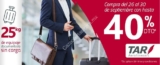 Promoción Aerolíneas TAR: 40% de descuento en todas las rutas del 26 al 30 de septiembre