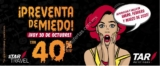 Preventa de Miedo Aerolíneas TAR: 40% de descuento en vuelos hoy 30 de octubre