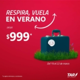 En Aerolíneas TAR vuelos desde $999 para viajar en verano