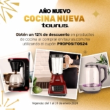 Cupón Taurus de 12% de descuento en electrodomésticos en tienda en línea