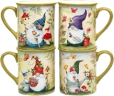 Juego de 4 tazas de cerámica con diseño de gnomos bajan a su menor precio