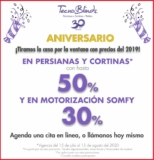 Promoción Tecno Blinds 30 Aniversario: Hasta 50% de descuento en persianas y cortinas y más