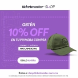 Código Ticketmaster de 10% de descuento en merch de conciertos