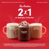 2×1 en bebidas participantes en Tim Hortons hasta el 20 de enero
