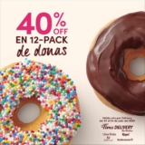 En Tim Hortons 40% de descuento en 12 pack de donas en delivery hoy