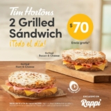 En Tim Hortons llévate 2 Grilled Sándwiches por $70