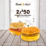 En Tim Hortons 2x$50 en todos los biscuits del 13 al 16 de julio