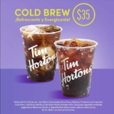 En Tim Hortons bebidas Cold Brew a $35 sólo hoy