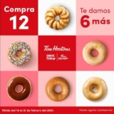 Promoción Tim Hortons fin de semana: Compra 12 donas y llévate 6 más Gratis
