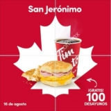 Promoción apertura Tim Hortons San Jerónimo: Desayunos GRATIS para los primeros 100 que lleguen el 16 de agosto