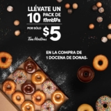 Promoción Rappi Tim Hortons: En la compra de una docena de donas llévate un 10 pack de Timbits por sólo $5 más