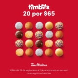 Promoción Tim Hortons: 20 Timbits por $65