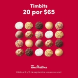 En Tim Hortons llévate 20 Timbits por $65 hoy