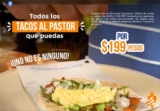 Promoción El Tizoncito Coyoacán: Todos los tacos que puedas comer por $199 de lunes a jueves de 4:00 a 7:00 PM