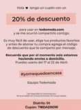 Cupón Todomoda 20% de descuento en tienda en línea