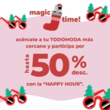 Promoción Todomoda Happy Hour: cupón del 10% al 50% de descuento de 12pm a 1pm y de 4pm a 5pm