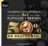 Toks 50 Aniversario: hasta 50% de descuento en 50 platillos y bebidas
