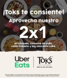 Promoción Toks Uber Eats: 2×1 en platillos participantes