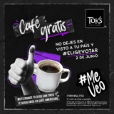 Promo Voto de Café GRATIS en Toks mostrando el pulgar el 2 de junio