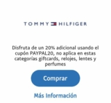 Código de cupón Tommy Hilfiger de 20% de descuento adicional al pagar con Paypal