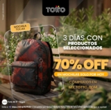 Promo Totto: Hasta 70% de descuento en mochilas hoy