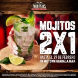 2×1 en mojitos en Twin Peaks Midtown